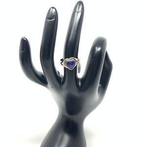 Lapis Lazuli Heart Ring, size 6