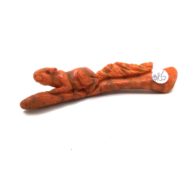 Coral Squirrel Carving