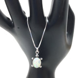 Opal Turtle Pendant With Chain