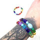 Chunky Rainbow Aromatherapy Beaded Bracelet