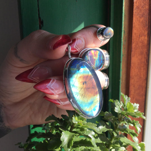 Large Spectrolite Pendant
