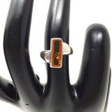Rectangle Cut Amber Ring, size 6