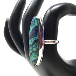 Azurite Malachite Lace Ring, size 9