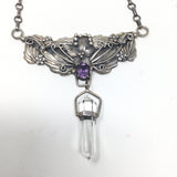 Amethyst and Quartz Crystal Statement Necklace