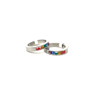 Rainbow Stainless Steel Ring, sizes 12 & 13