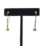 Orange and Green Amber Earrings