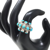 Funky Multistone Turquoise Ring, size 7