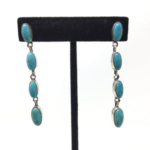 Long Turquoise Post Earrings