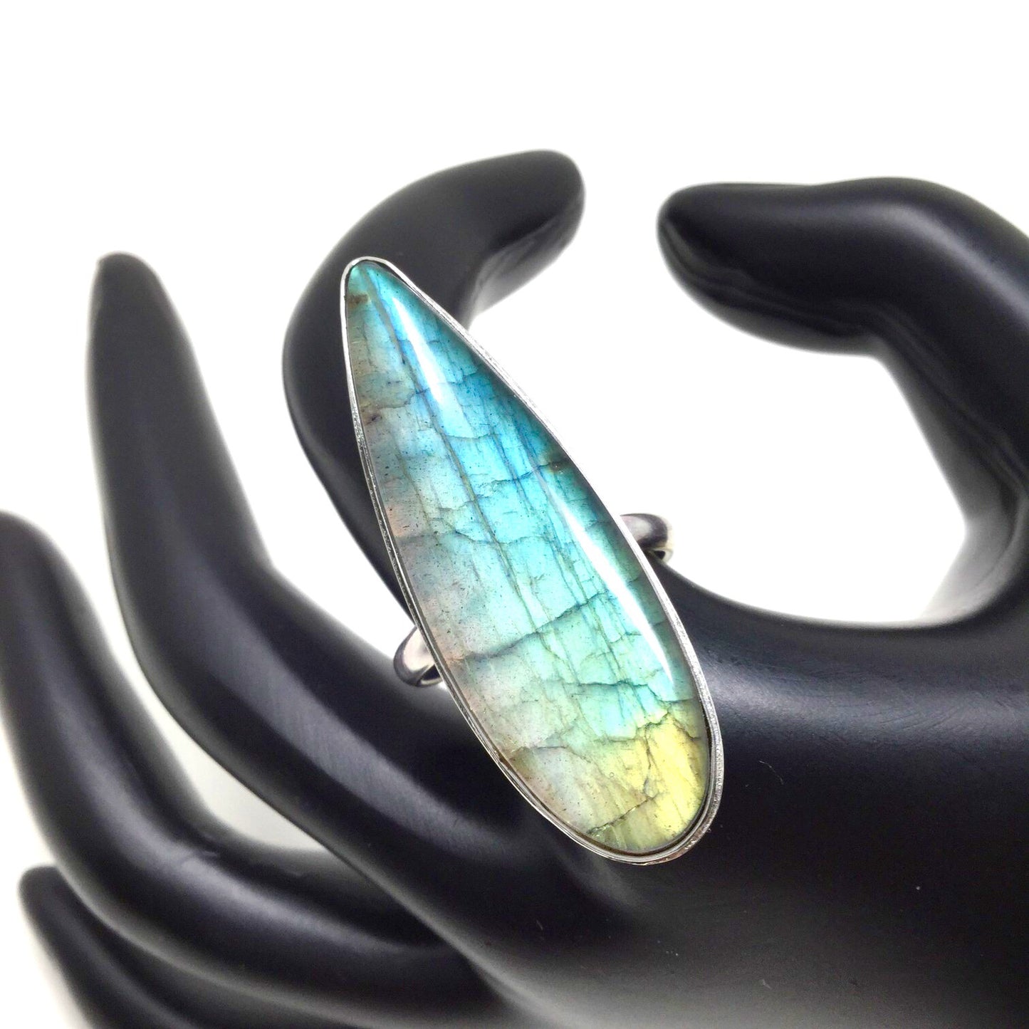 Labradorite Talon Ring, size 8