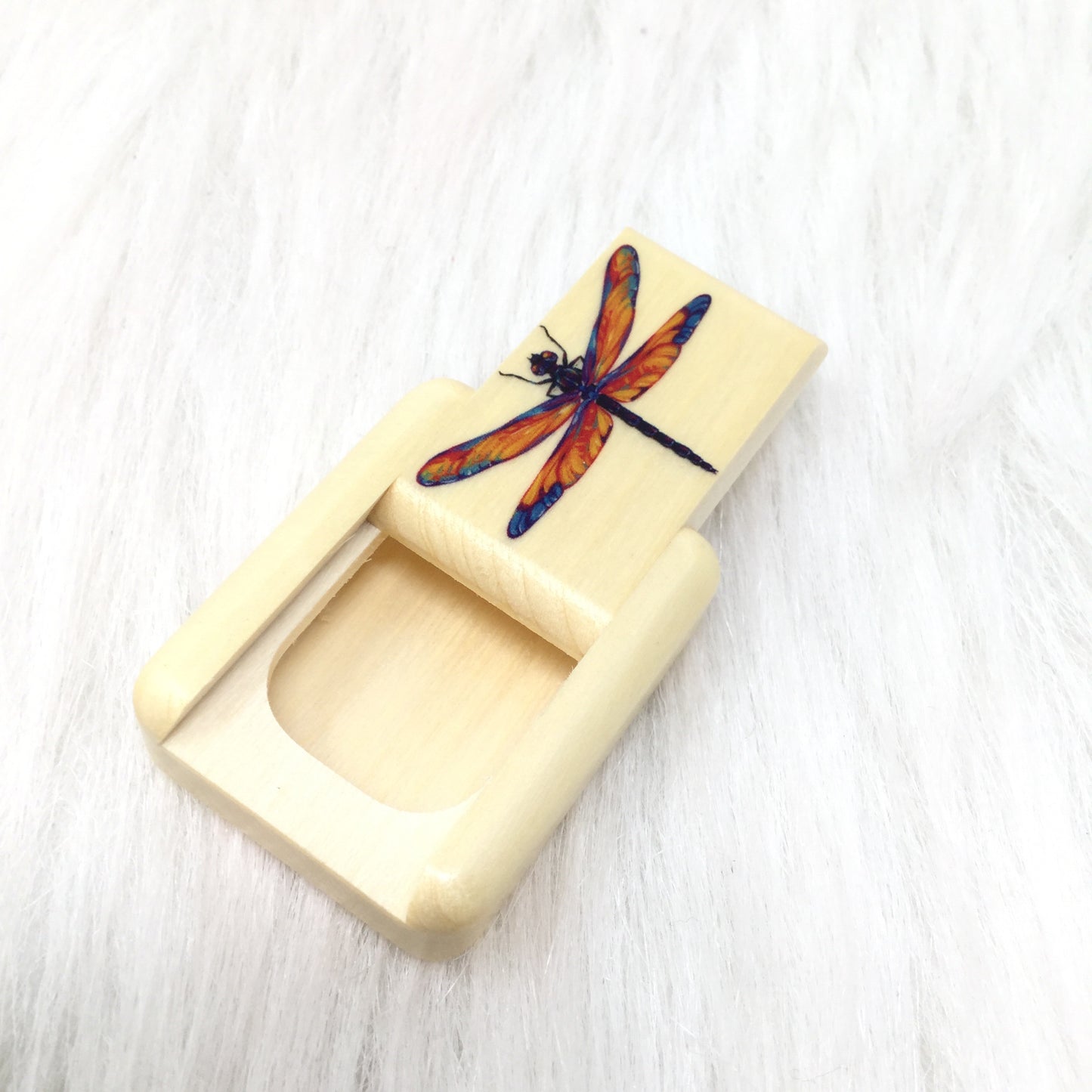 Laser Colored Dragonfly Slider Box