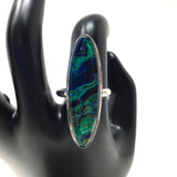 Azurite Malachite Lace Ring, size 9