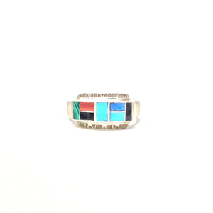 Multistone Inlaid Ring, size 6&7