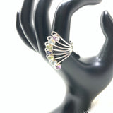 Multi stone Fan Ring, size 10