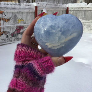 Large Blue Calcite Heart
