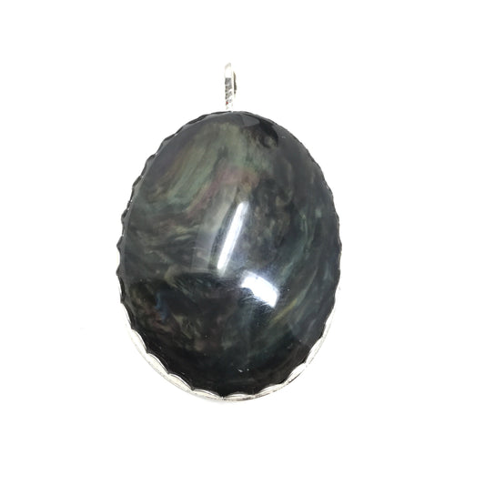 Mother of Pearl Obsidian Pendant