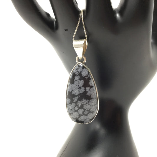 Snowflake Obsidian Pendant