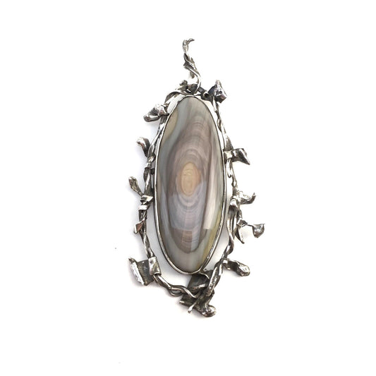 Imperial Orbicular Jasper Brutalist Pendant