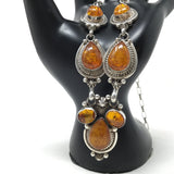 Bright Natural Amber Necklace and Earrings Set