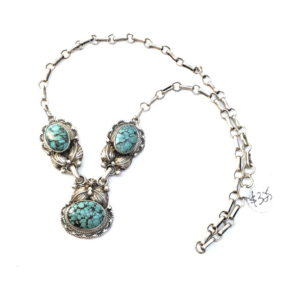 Three Stone Kingman Turquoise Necklace