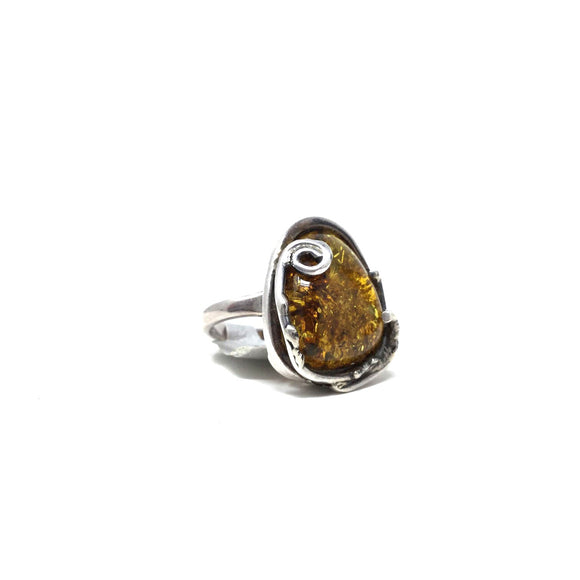 Baltic Amber Ring, size 7.5