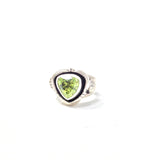 Faceted Peridot Ring, size 4