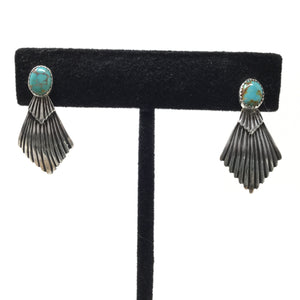 Art Deco Style Turquoise Post Earrings