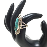 Leaf Detailed Turquoise Ring, size 6