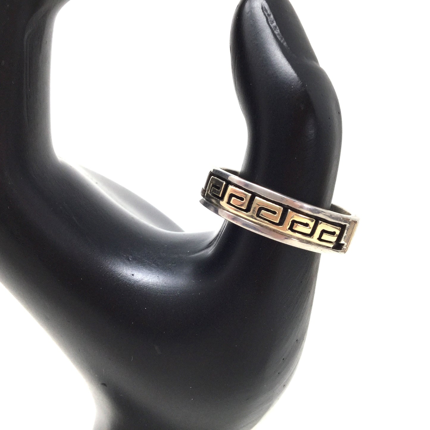 Sterling Silver and 14k Gold Mens Ring