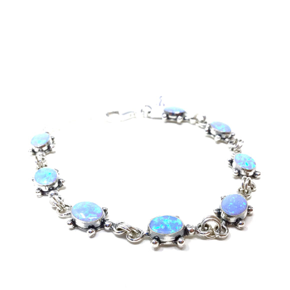 Blue Opal Turtle Tennis Bracelet