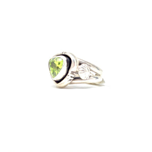 Faceted Peridot Ring, size 4