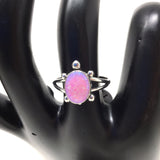Pink Opal Turtle Ring, size 7.5-8