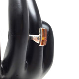 Rectangle Cut Amber Ring, size 6