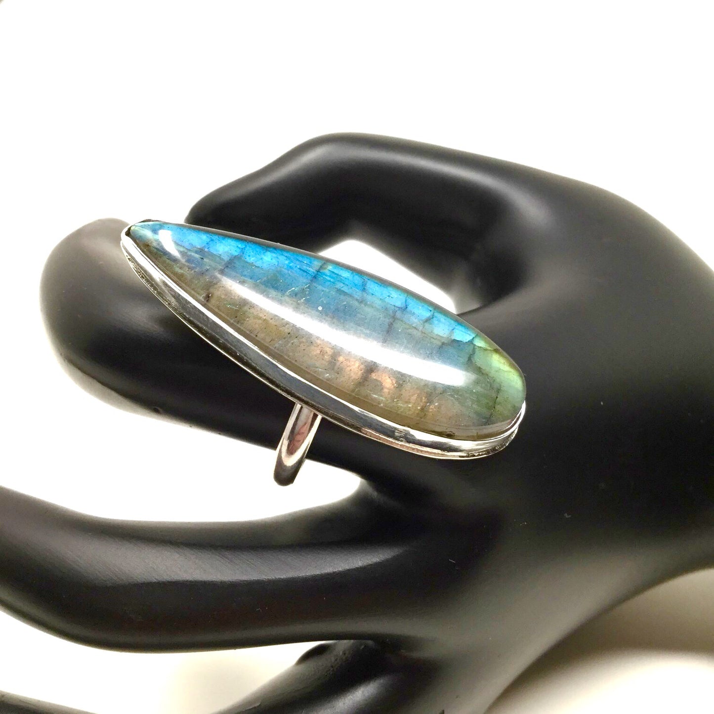 Labradorite Talon Ring, size 8
