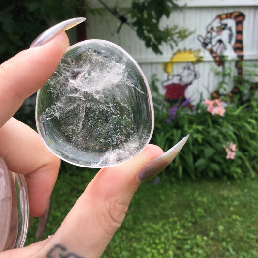 Fire and Ice Quartz Worry Stone