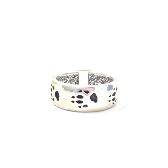 Wolf Paw Print Band Ring, size 12