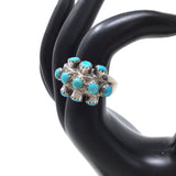 Funky Multistone Turquoise Ring, size 7