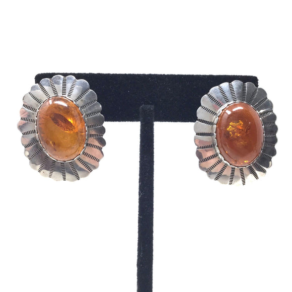 Amber Shield Earrings
