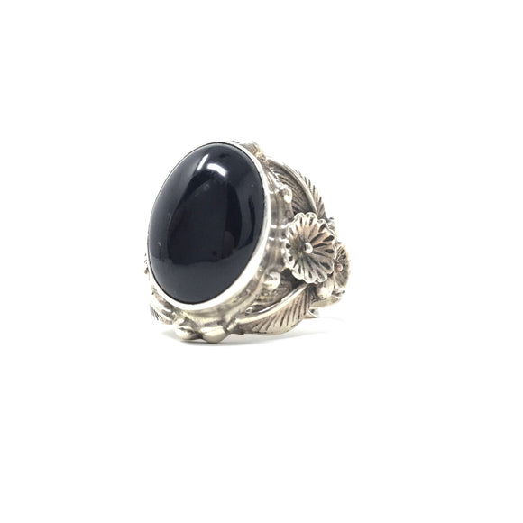 Large Black Onyx Ring, size 12