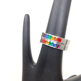 Rainbow Stainless Steel Ring, sizes 12 & 13