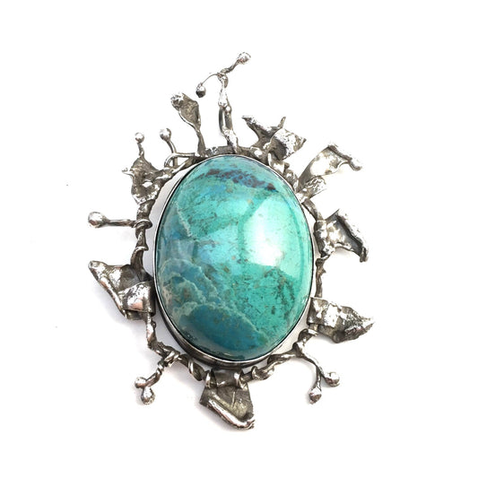 Chrysocolla Brutalist Pendant