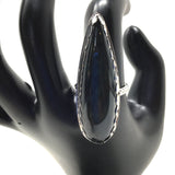 Mother of Pearl Obsidian Talon Ring, size 7