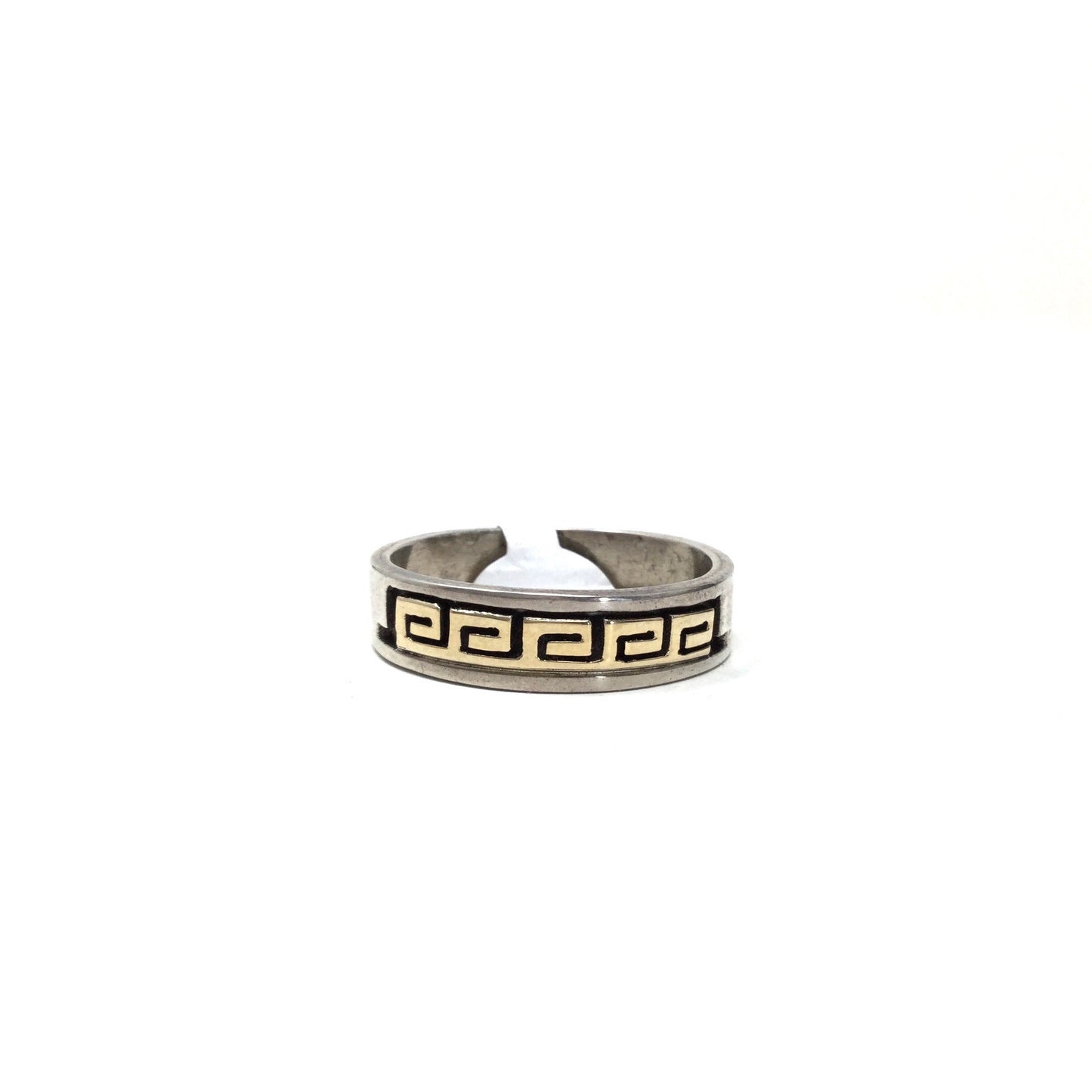 Sterling Silver and 14k Gold Mens Ring