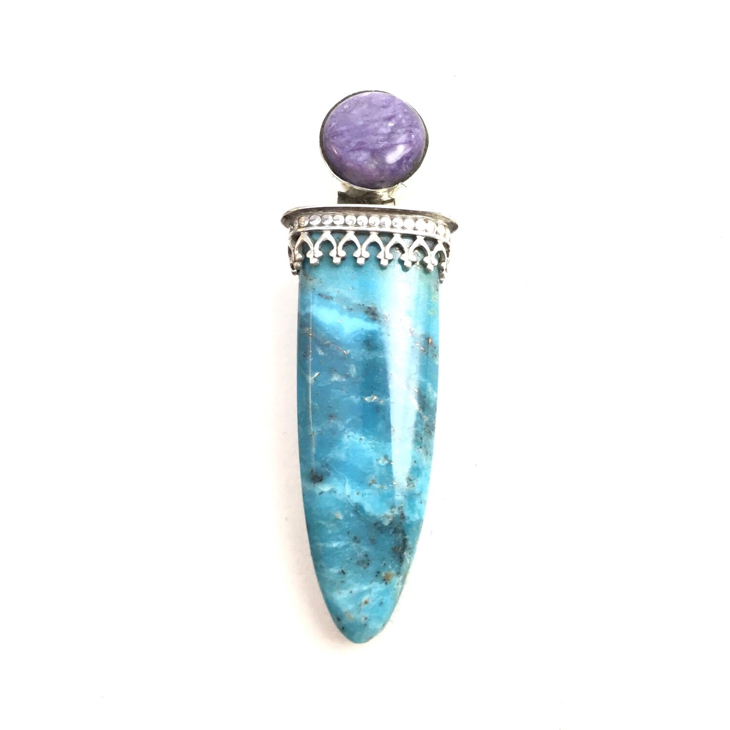 Charoite and Nacozari Turquoise Pendant