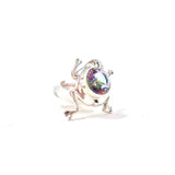 Mystic Topaz Frog Ring, size 8.5