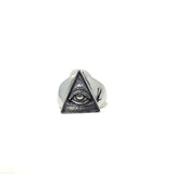 Stainless Steel Illuminati Ring, size 14