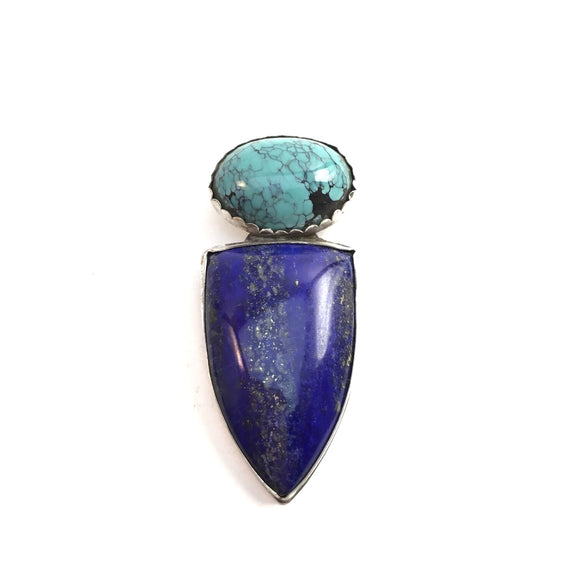 Chinese Turquoise and Lapis Pendant