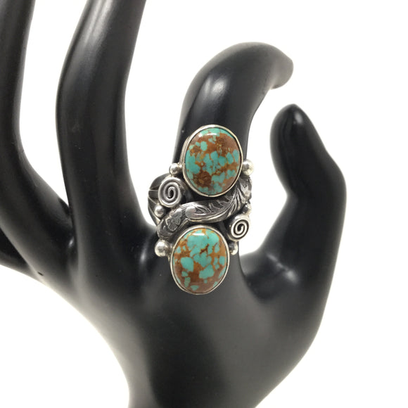 Handcrafted Kingman Turquoise Ring, size 7.5