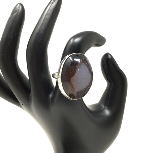 Druzy Quartz Ring, size 8