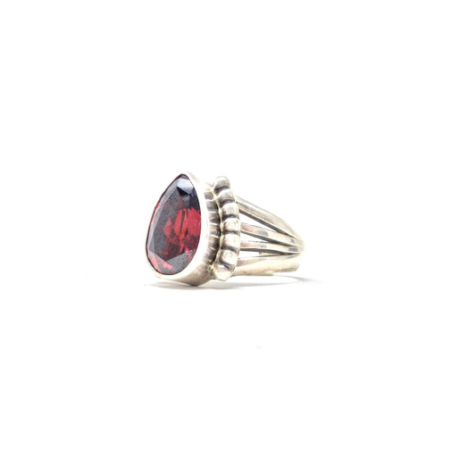 Large Garnet Cocktail Ring, size 9