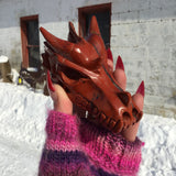 Red Jasper Dragon Skull